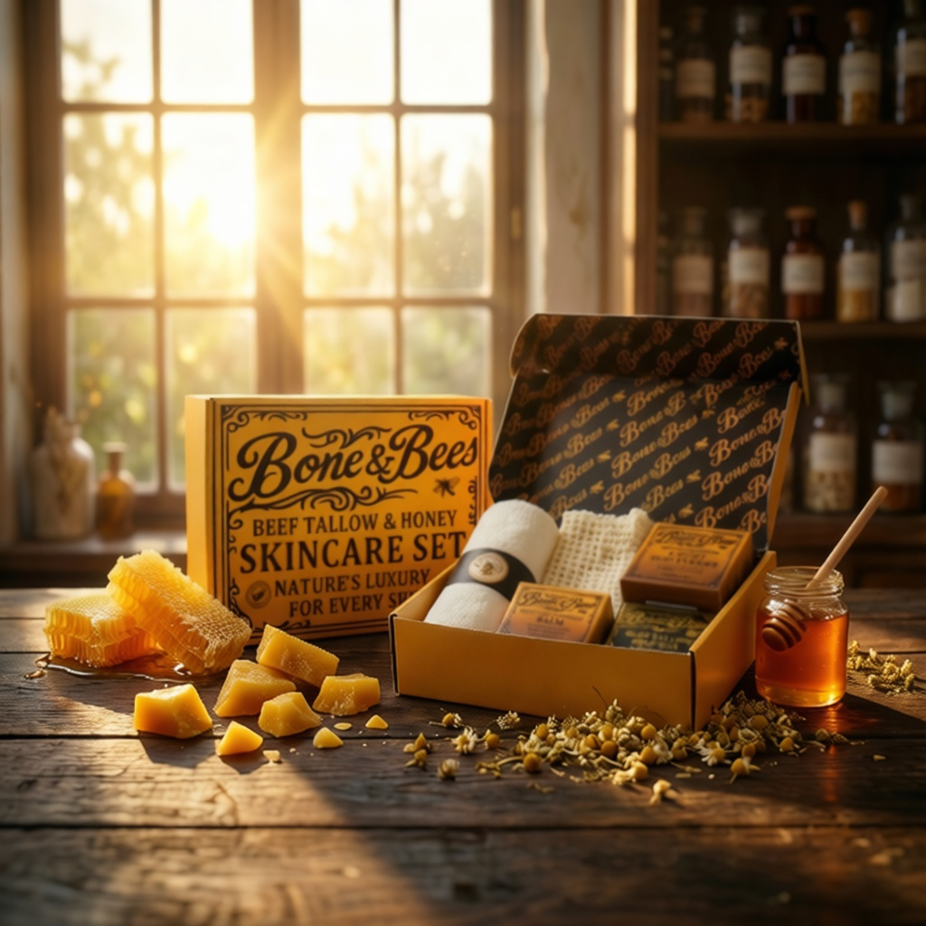 Bone & Bees Beef Tallow & Honey Skincare Gift Set